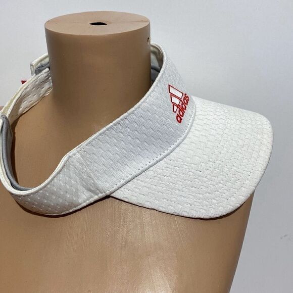 Adidas Men's White Embroidered Golf Adjustable Visor Cap C153 - Picture 2 of 8